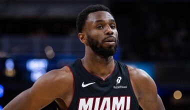 Miami Heat forward Andrew Wiggins (22) in the second half (Mandatory Credit: Trevor Ruszkowski-Imagn Images)