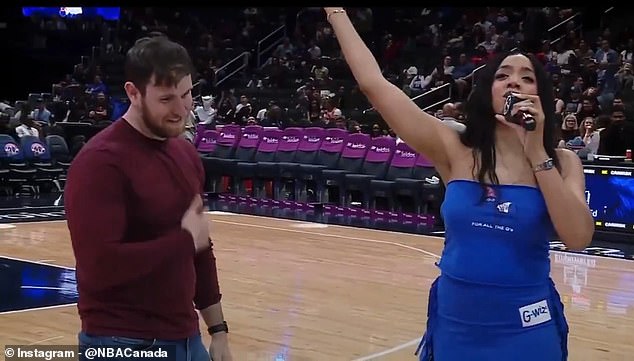 However, it was  revealed that his shot missed - making him the laughing stock of the arena