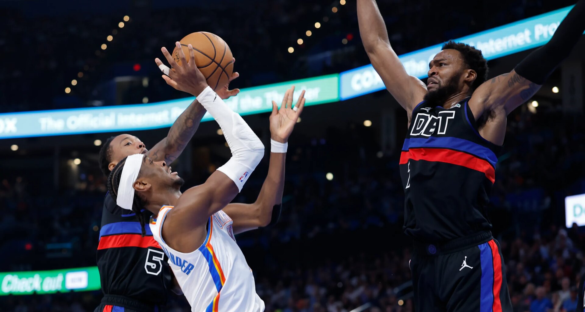 Thunder react to offensive foul that erased SGA's game-winner over Pistons