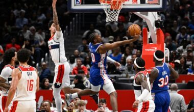 Paul George scores 39 points in the 76ers' 153-131 win over the Wizards