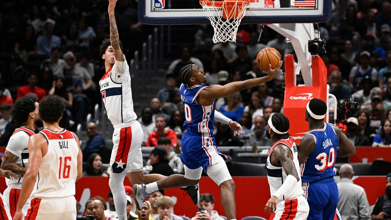 Paul George scores 39 points in the 76ers' 153-131 win over the Wizards