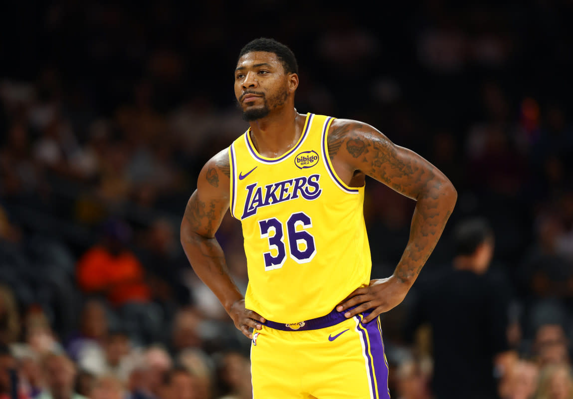 Los Angeles Lakers guard Marcus Smart (36)© Mark J. Rebilas-Imagn Images