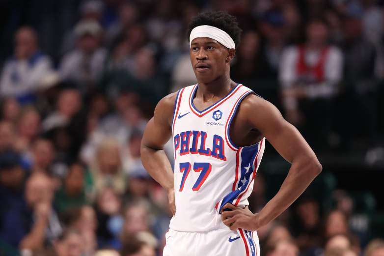 Philadelphia 76ers rookie guard VJ Edgecombe during an NBA game.