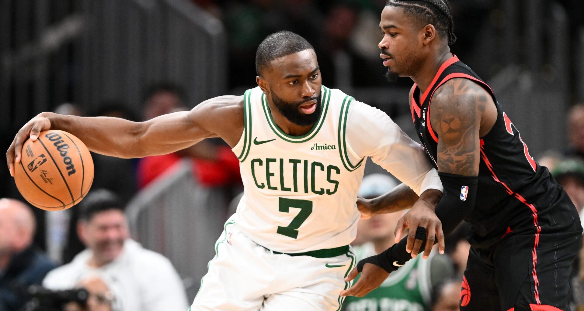 Jaylen Brown Reacts to Raptors After Celtics Win