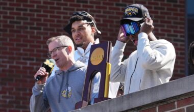 Back in Ann Arbor, Dusty May tells Michigan fans: 'This trophy is yours'