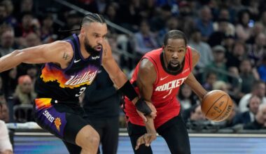 Kevin Durant's juke sends Dillon Brooks to the floor as Rockets rally past Suns for 7th straight win