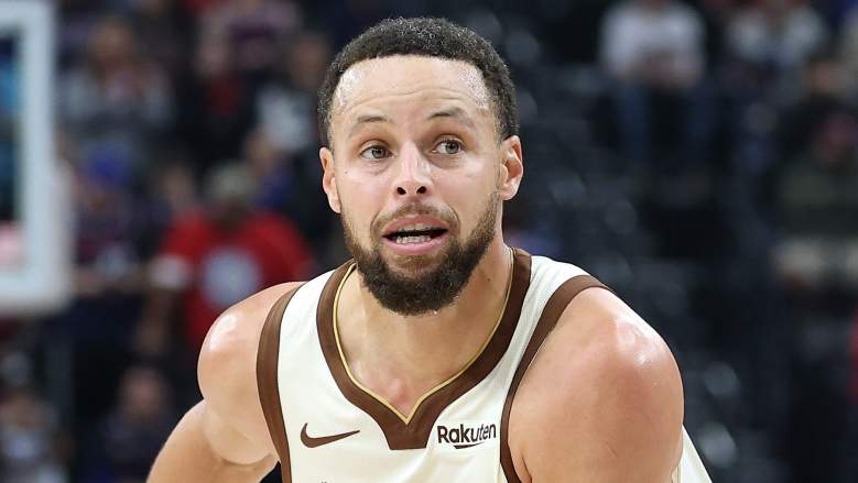 Golden State Warriors guard Steph Curry during an NBA game.