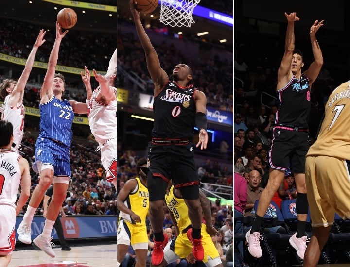 Franz Wagner, Tyrese Maxey, Simone Fontecchio 