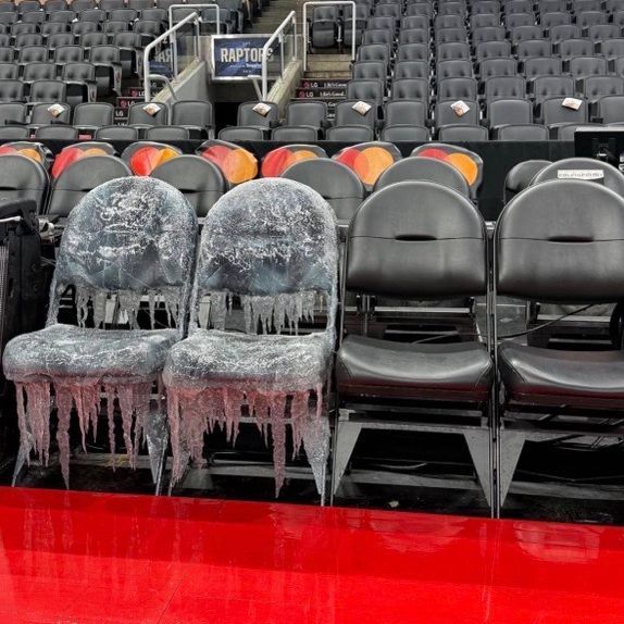 Raptors nod to Drake's rumored 'Iceman' album with icy seat display