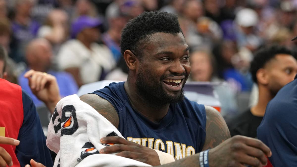 Apr 3, 2026; Sacramento, California, USA; New Orleans Pelicans forward Zion Williamson (1) during the fourth quarter against the Sacramento Kings at Golden 1 Center. Mandatory Credit: Darren Yamashita-Imagn ImagesDarren Yamashita-Imagn Images