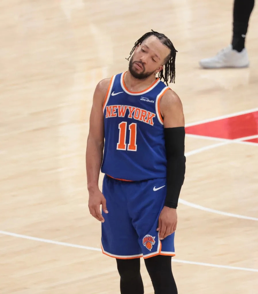 Jalen Brunson (11) reacts on the court during the third quarter. Charles Wenzelberg / New York Post