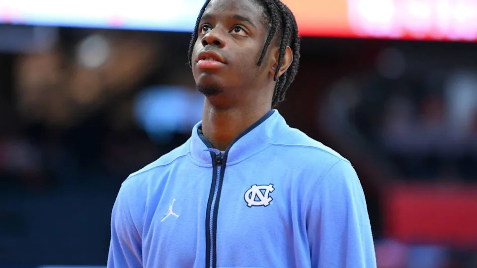 North Carolina Tar Heels forward Caleb Wilson (8) looks on before the game against the Syracuse Orange.Rich Barnes-Imagn Images