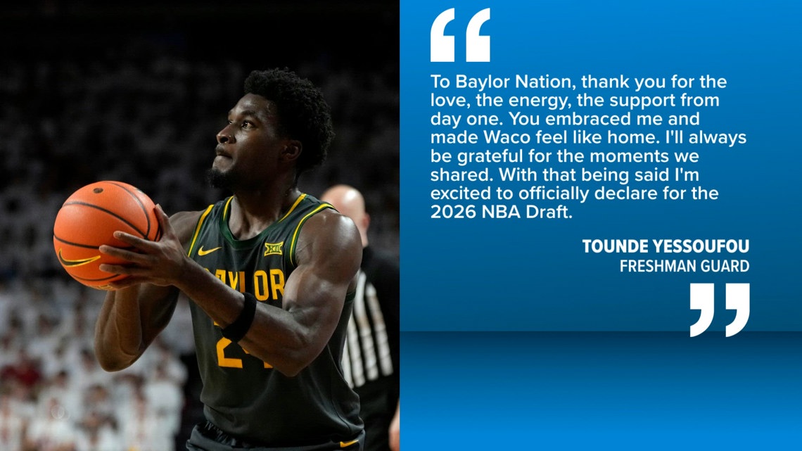 Baylor's Tounde Yessoufou declares for 2026 NBA Draft