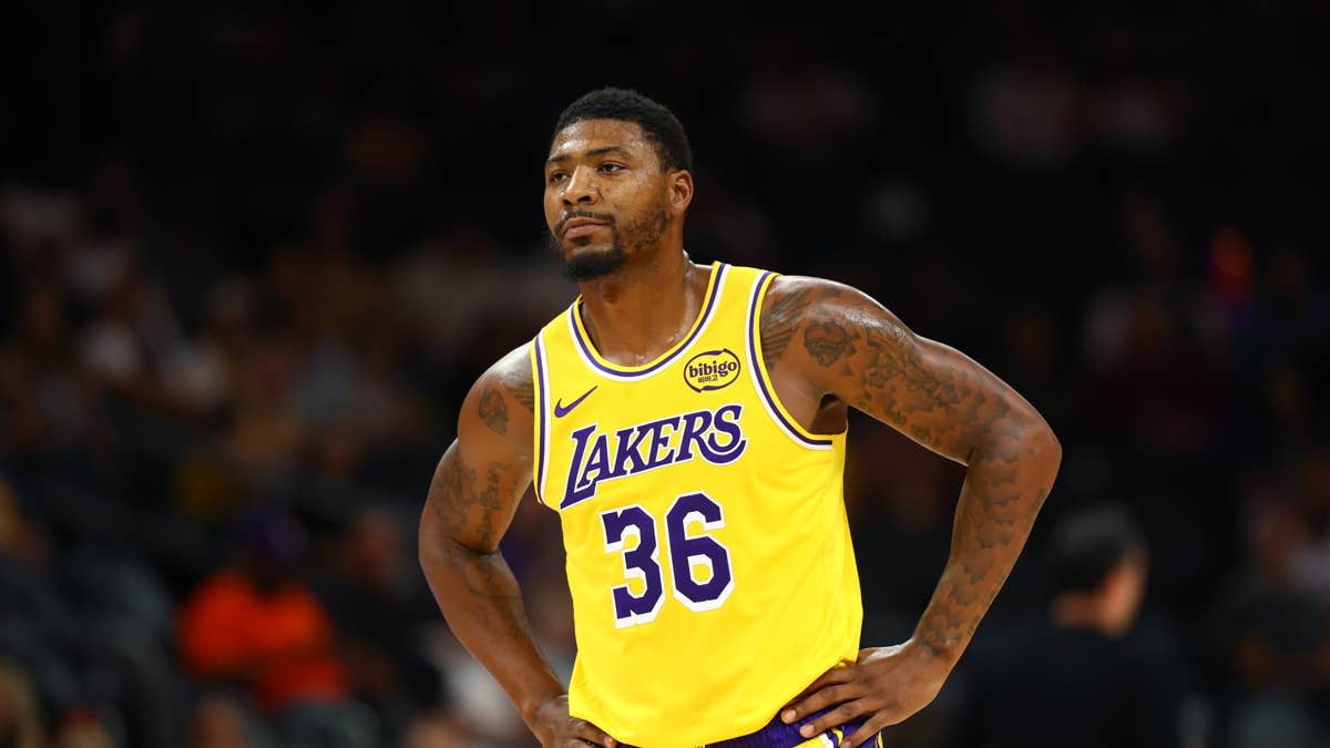 Los Angeles Lakers guard Marcus Smart (36)© Mark J&period; Rebilas-Imagn Images