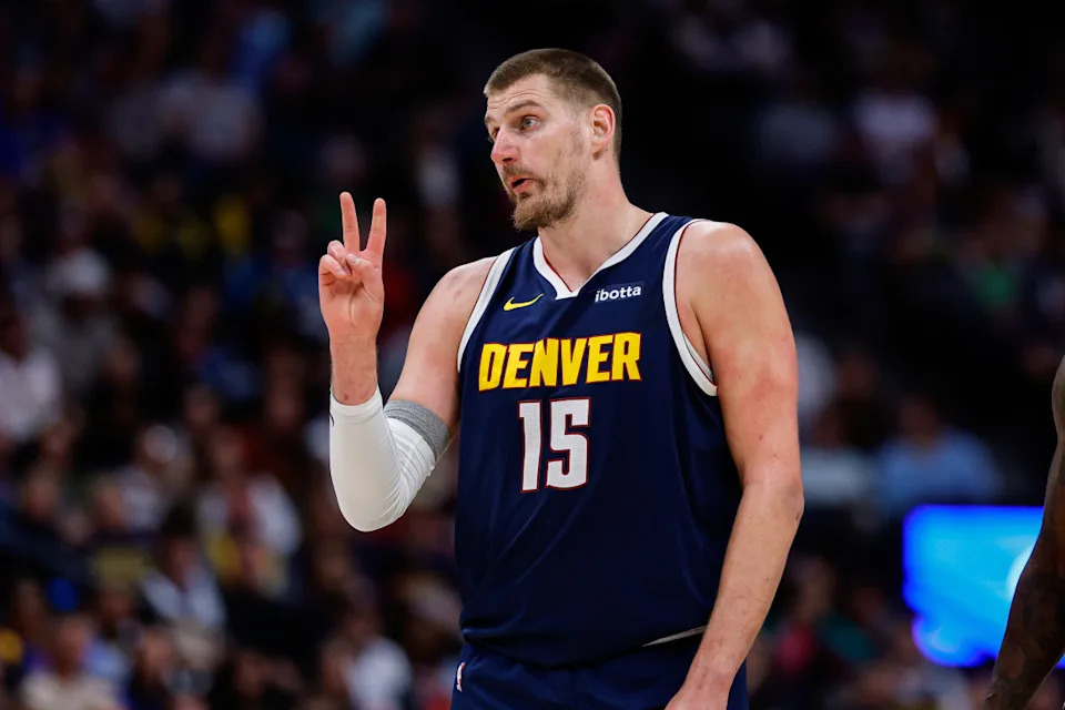 Denver Nuggets star Nikola Jokic gestures a play in their game against the Portland Trail BlazersIsaiah J&period; Downing-Imagn Images