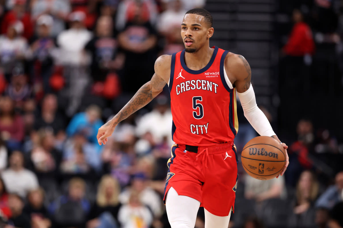 New Orleans Pelicans guard Dejounte Murray (5)Kiyoshi Mio-Imagn Images