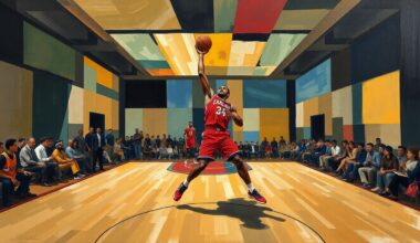 A cubist, geometric painting depicting Jalen Duren