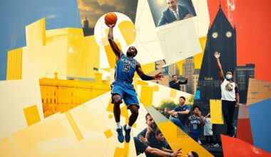 A fractured, multi-perspective painting depicting Ja Morant