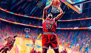 An extreme close-up of Michael Jordan