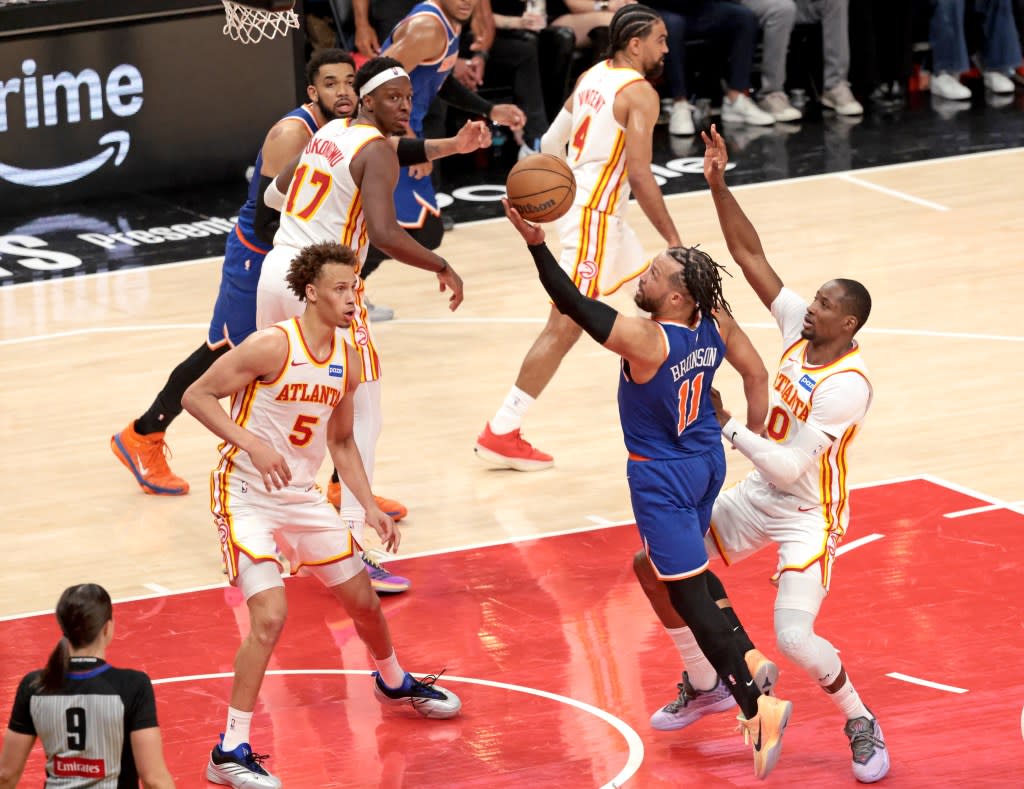 Jalen Brunson turned the ball over in the final seconds to seal the Knicks’ loss. Charles Wenzelberg / New York Post