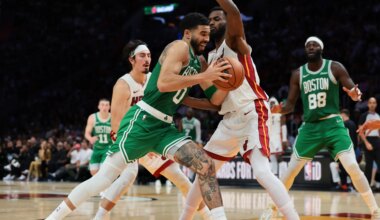 Jayson Tatum, Jaylen Brown shine in blowout win over Heat
