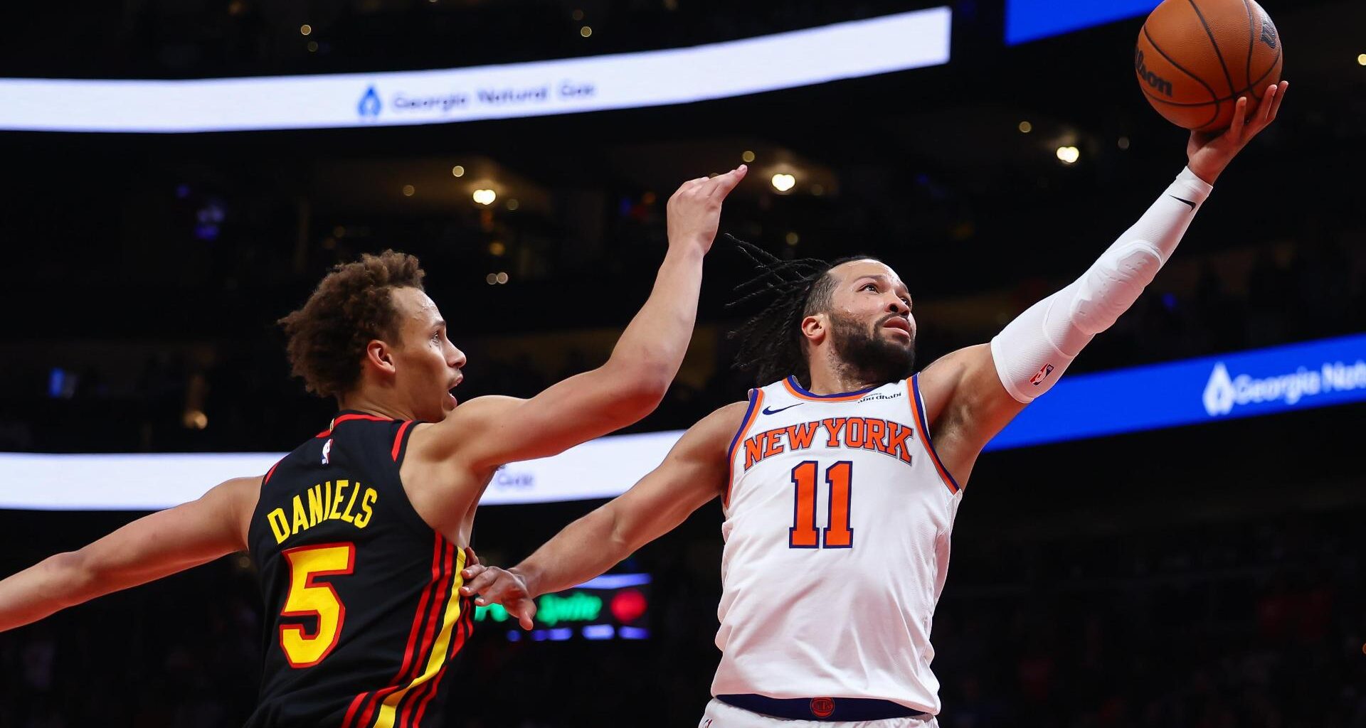 Knicks edge Hawks 108-105 after quick review wipes out McCollum's half-court buzzer-beater