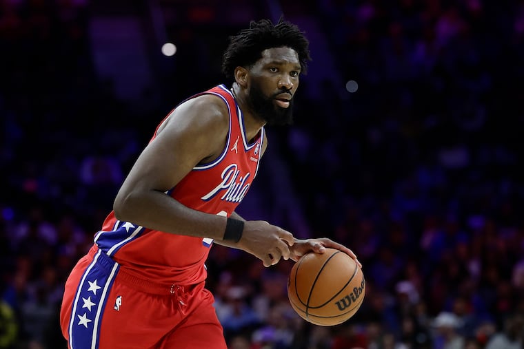 Sixers center Joel Embiid was listed on the injury report with oblique injury management and illness. He'll miss Saturday's game against the Pistons.