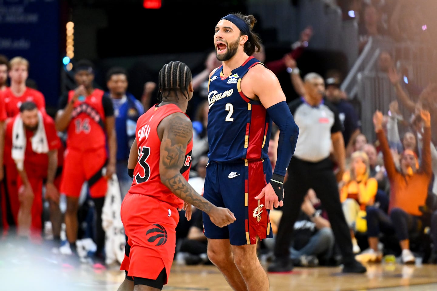 Cleveland's Max Strus returned from injury to score 24 points off the bench to help Donovan Mitchell lead the Cavaliers to a win.