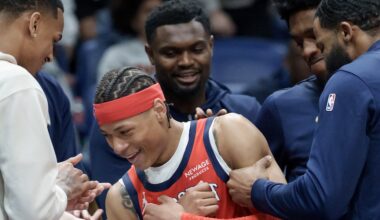 Fears scores rookie-record 40 as Pelicans rout Jazz in season’s home finale, 156-137