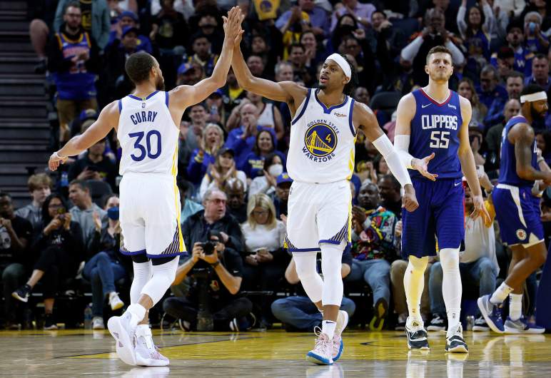 Moses Moody, Stephen Curry