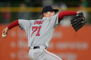 SACRAMENTO, CALIFORNIA - SEPTEMBER 09: Connelly Early #71 of the Boston Red Sox in his major league debut pitches against the Athletics in the bottom of the third inning at Sutter Health Park on September 09, 2025 in Sacramento, California.