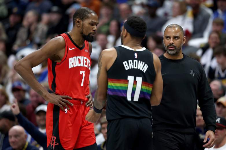 Kevin Durant and Bruce Brown