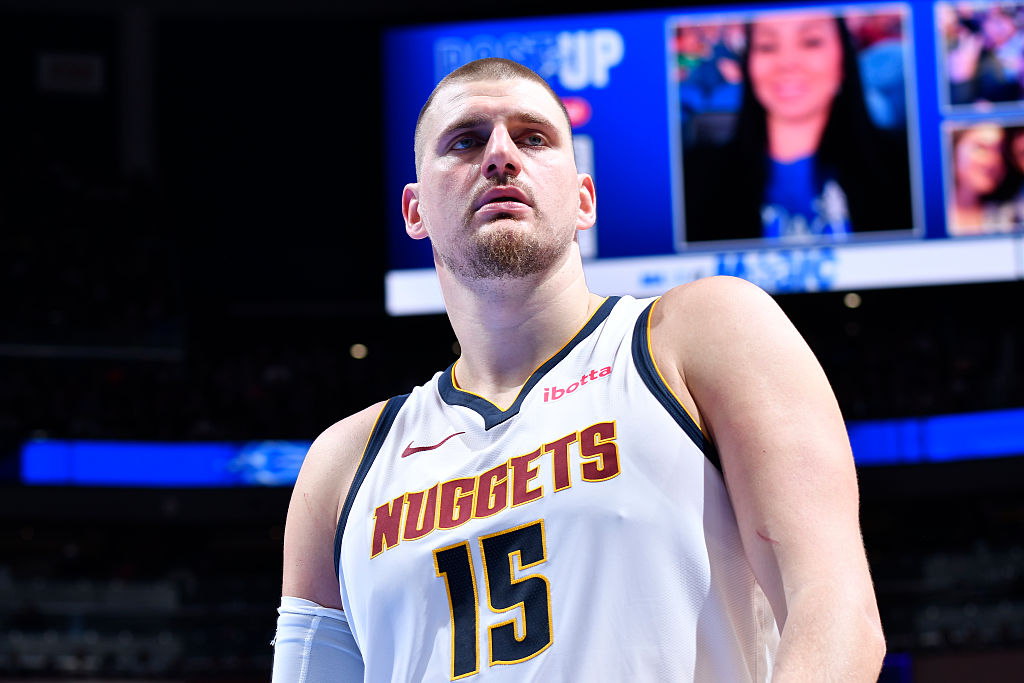 ORLANDO, FL - DECEMBER 27: Nikola Jokic #15 of the Denver Nuggets looks on during the game against the Orlando Magic on December 27, 2025 at Kia Center in Orlando, Florida. NOTE TO USER: User expressly acknowledges and agrees that, by downloading and or using this photograph, User is consenting to the terms and conditions of the Getty Images License Agreement. Mandatory Copyright Notice: Copyright 2025 NBAE (Photo by Fernando Medina/NBAE via Getty Images)