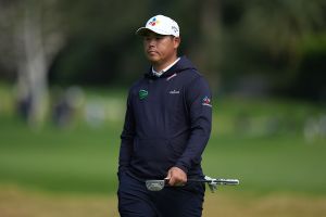 PACIFIC PALISADES, CALIFORNIA - FEBRUARY 20: Si Woo Kim of South Korea walks on the 12th green during the second round of The Genesis Invitational at The Riviera Country Club on February 20, 2026 in Pacific Palisades, California. (Photo by Ben Jared/PGA TOUR)