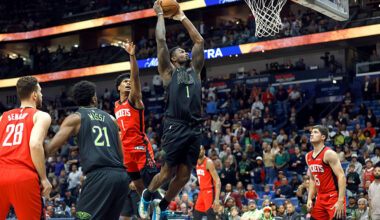 NEW ORLEANS, LOUISIANA - MARCH 29: Zion Williamson #1 of the New Orleans Pelicans dunks during the first half of a game at Smoothie King Center on March 29, 2026 in New Orleans, Louisiana. NOTE TO USER: User expressly acknowledges and agrees that, by downloading and or using this photograph, User is consenting to the terms and conditions of the Getty Images License Agreement. (Photo by Tyler Kaufman/Getty Images)