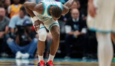 Charlotte Hornets center Moussa Diabate during an NBA game.
