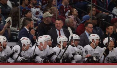 Kings coach D.J. Smith showered with broken glass during playoff game vs. Avalanche
