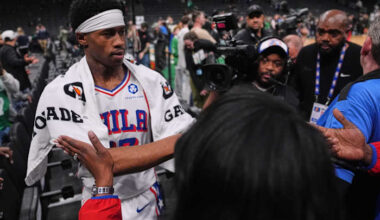 With a wink, 76ers rookie V.J. Edgecombe has quickly found his playoff footing