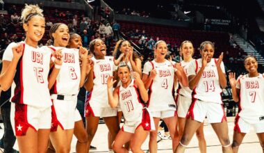 Maddyn Greenway with Team USA at Nike Hoop Summit