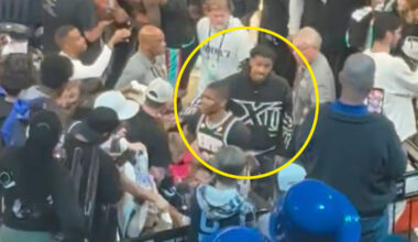 Ja Morant looks at fans in the stands