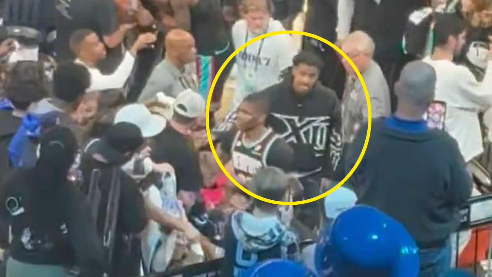 Ja Morant looks at fans in the stands