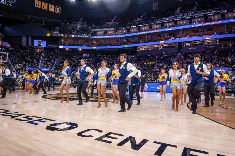Spartan Mambo takes the court at Chase Center