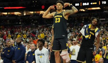 Dusty May and Michigan are a win away from a National Championship. Syndication: Detroit Free Press