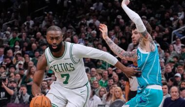 Jaylen Brown scores 35 points as Boston Celtics beat Charlotte Hornets to claim the season series