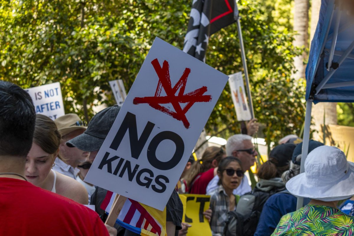 Thousands of protesters gathered around the California State Capitol during the third nationwide “No Kings” protest on Saturday, March 28.