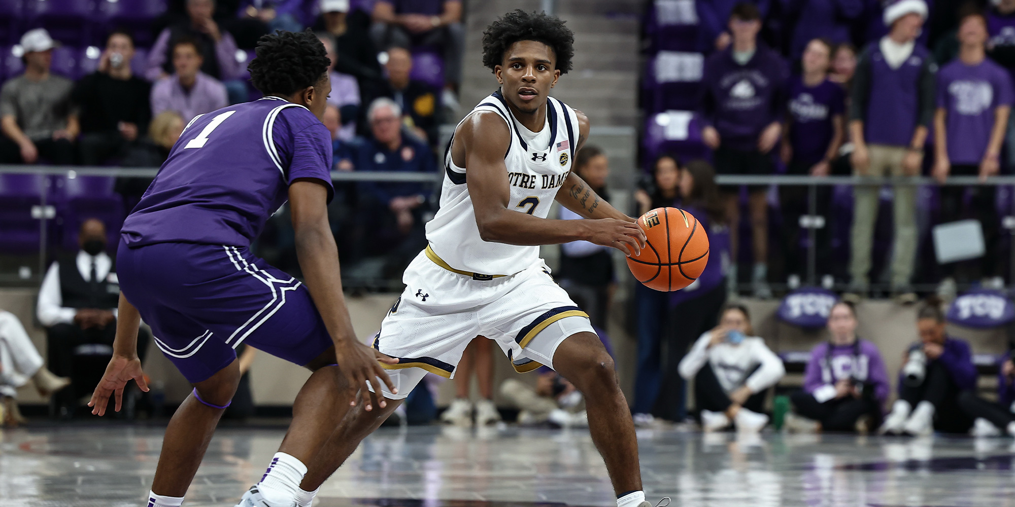 Notre Dame basketball player Markus Burton