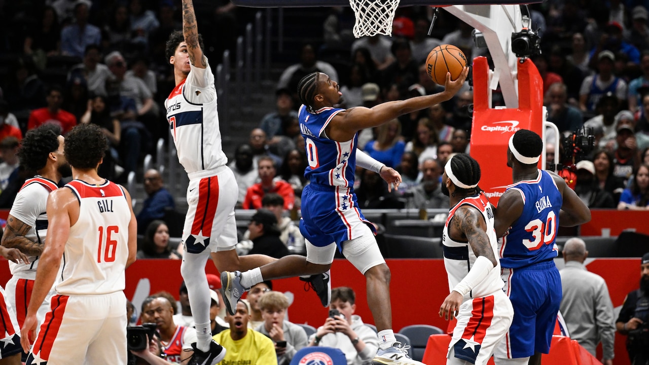 Paul George scores 39 points in the 76ers’ 153-131 win over the Wizards