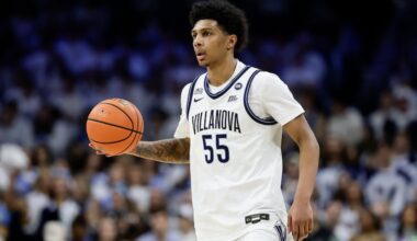 Villanova guard Acaden Lewis averaged 12.2 points for the Wildcats this season.