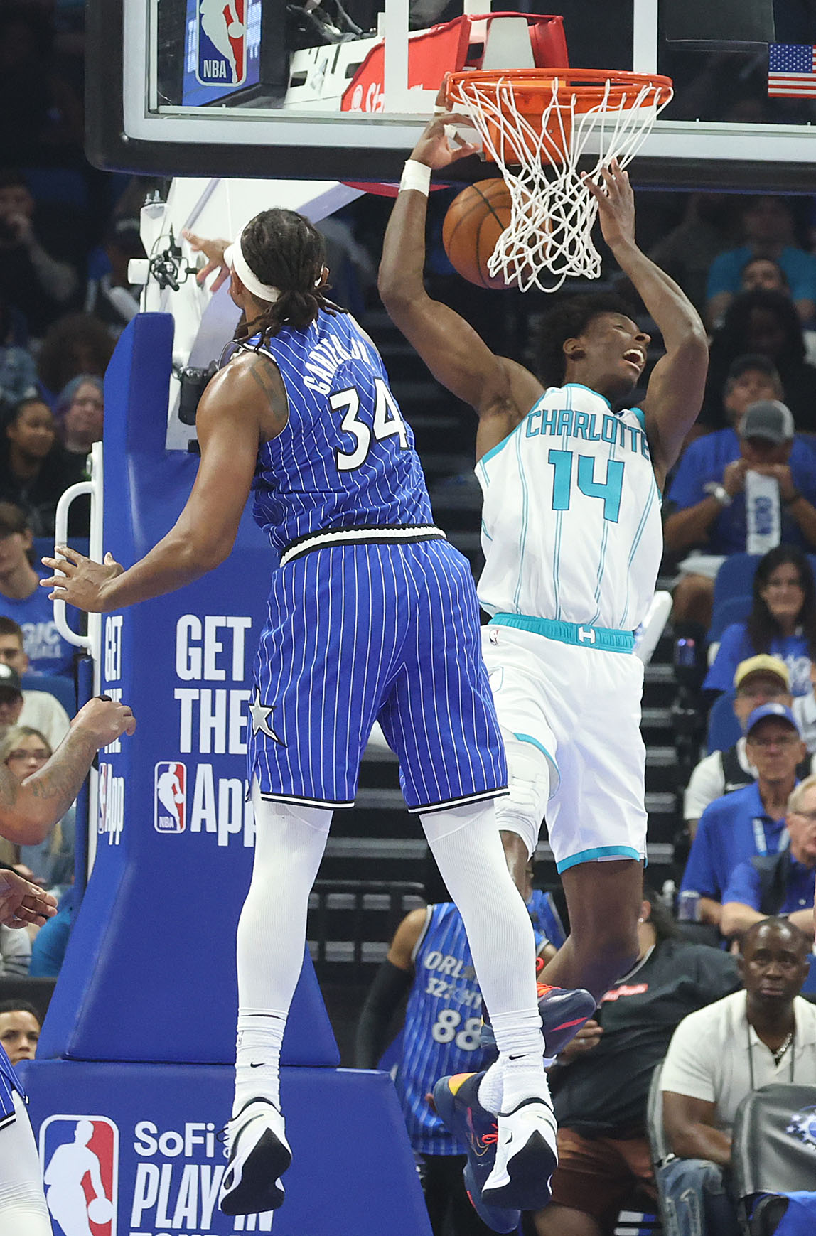 Orlando center Wendell Carter Jr. (34) blocks the shot of...