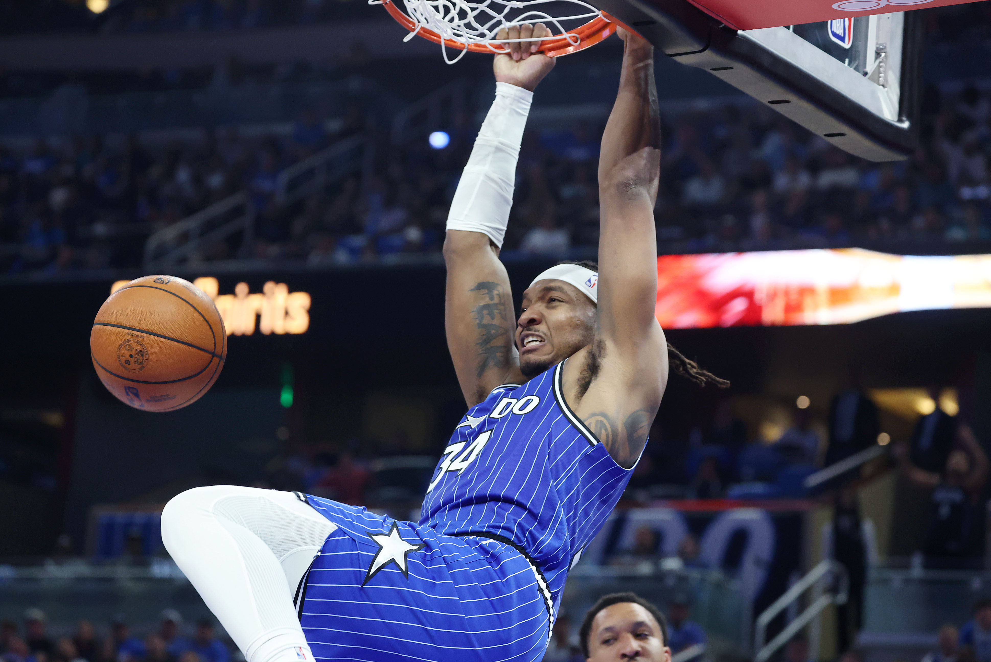 Orlando center Wendell Carter Jr. slam dunks during the Charlotte...